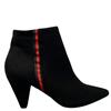 REDZ WOMENS POINTED TOE ZIP ANKLE BOOT - BLACK SUEDE